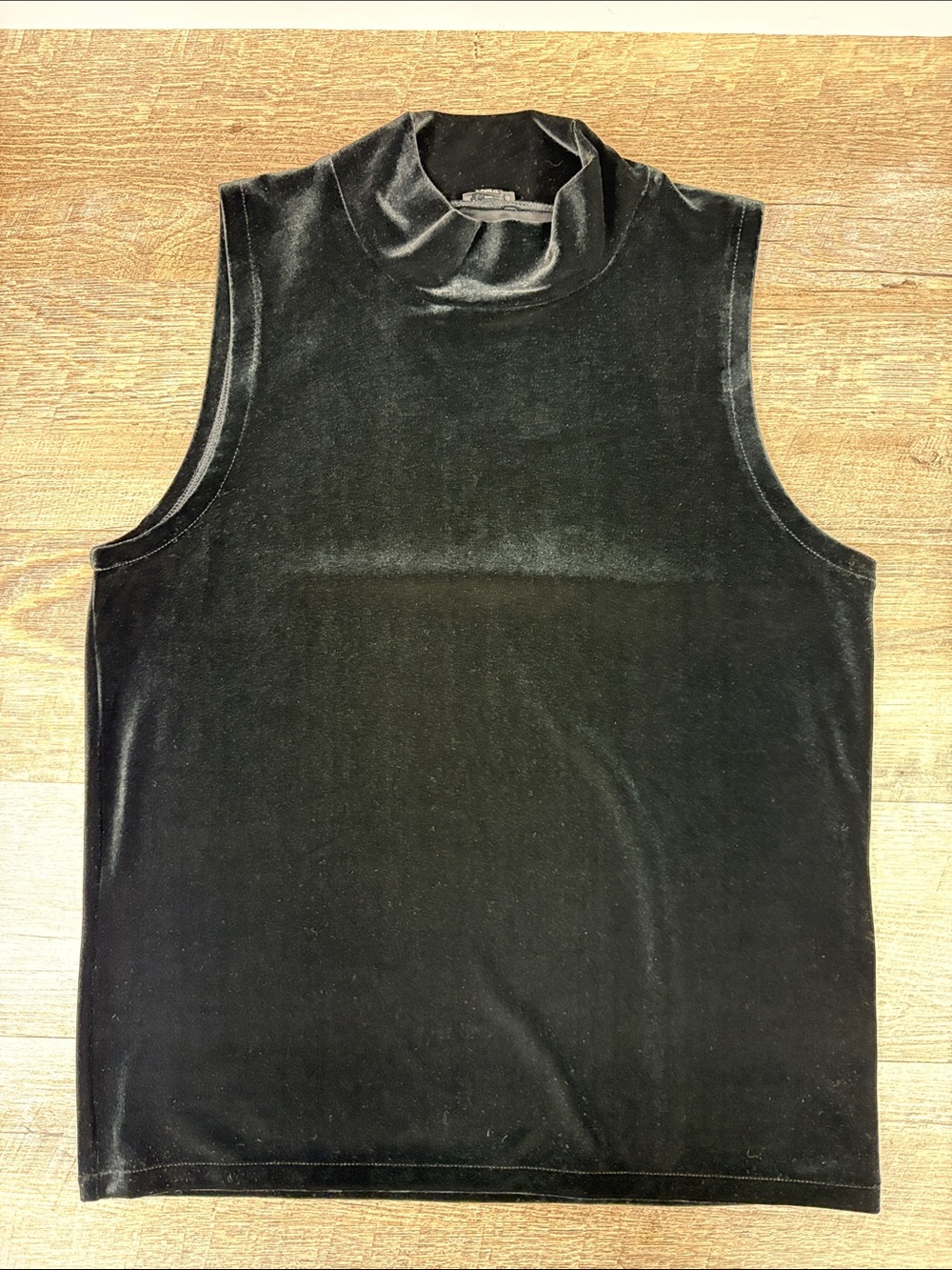J.Crew Black Velvet Mock Neck Sleeveless Top Size Medium